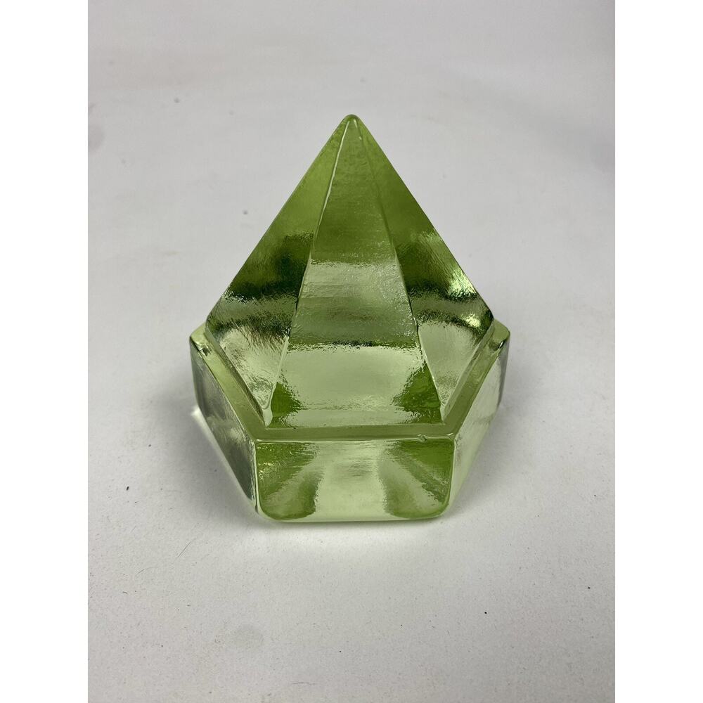Light Green Ship Deck Glass Prism Paper Weight Nautical Maritime 4.25x4.75x4.6